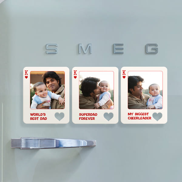 Personalized Father's Day King Fridge Magnet Trio