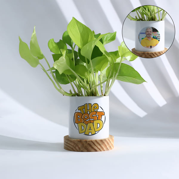 Personalized Father's Day Money Plant With Ceramic Planter
