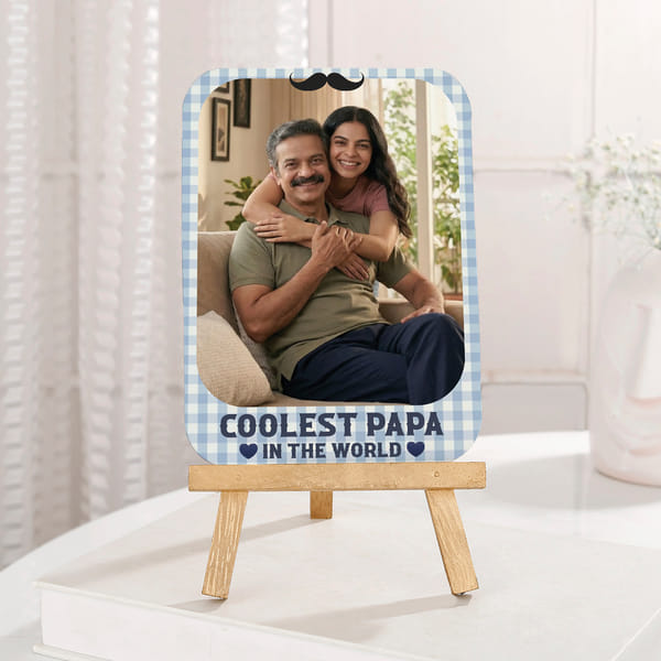 Personalized Father's Day Photo Frame With Easel