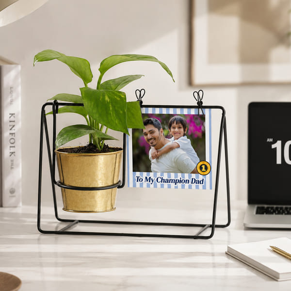 Personalized Father's Day Photo Swing Planter