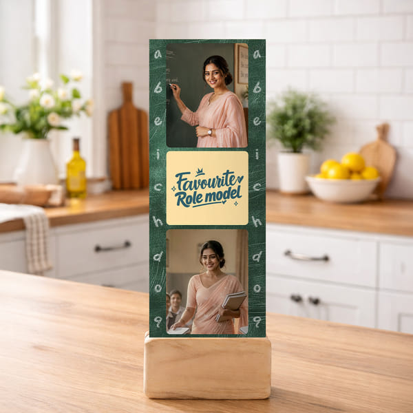 Personalized Fav Role Model Teacher's Day Photo Wooden Stand