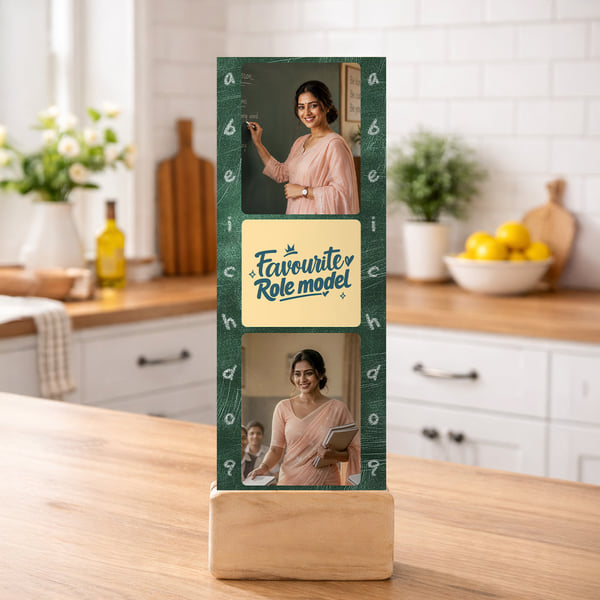 Personalized Fav Role Model Teacher's Day Photo Wooden Stand