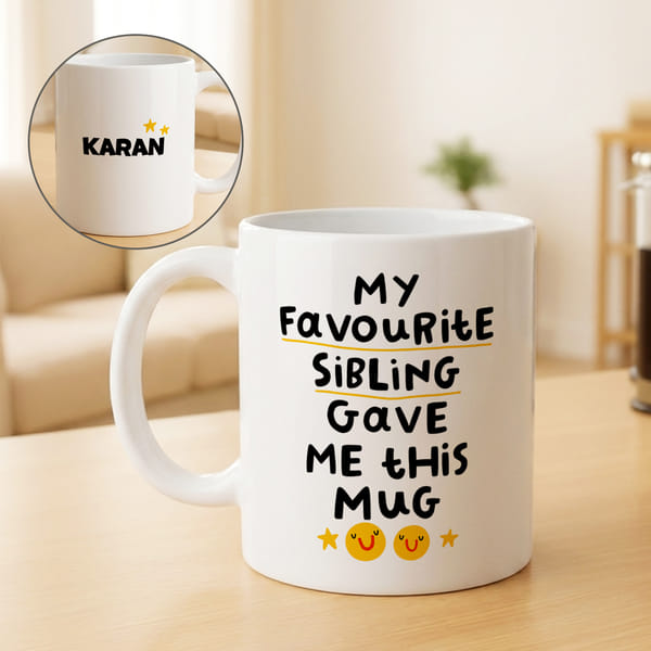 Personalized Favourite Sibling Ceramic Mug