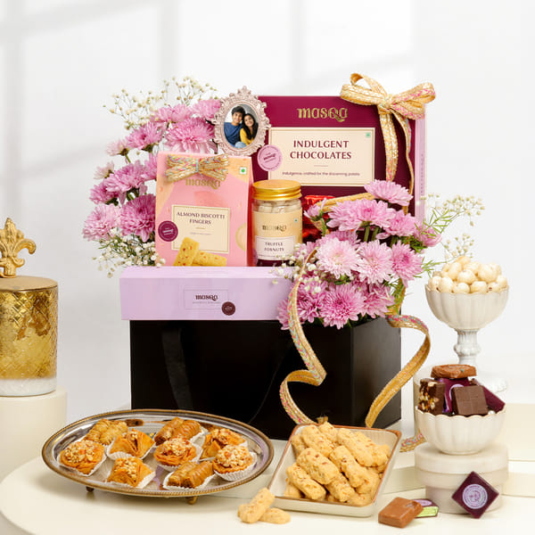 Personalized Floral and Treats Celebration Box