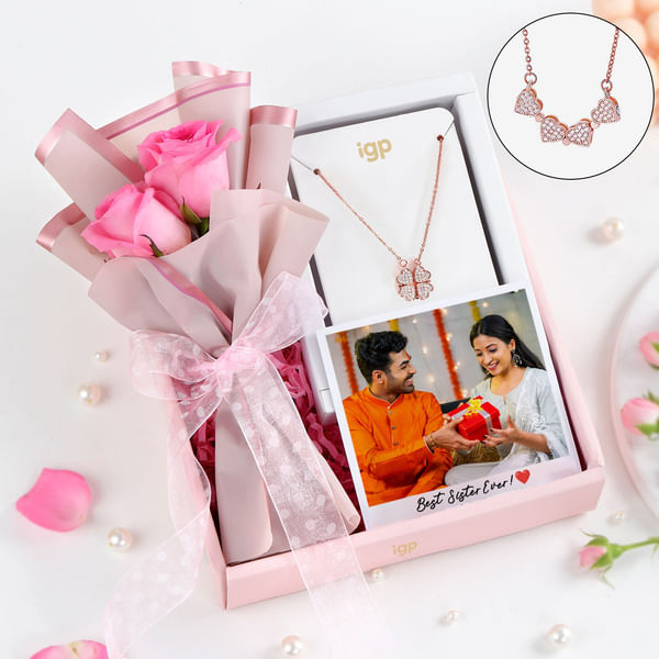 Personalized Floral Pendant Surprise For Sister