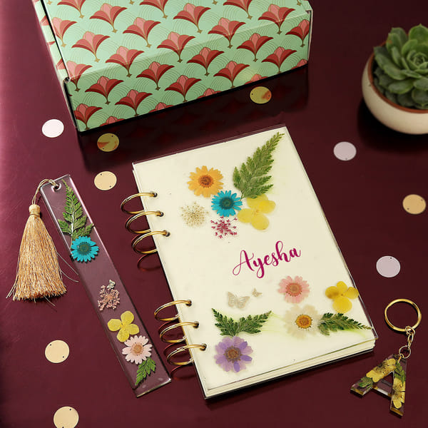 Personalized Floral Resin Gift Set