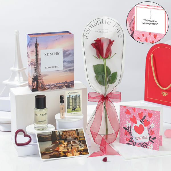 Personalized Fragrance And Rose Valentine's Day Gift