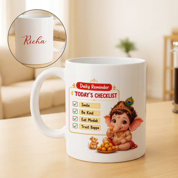 Personalized Ganesha Daily Checklist Coffee Mug