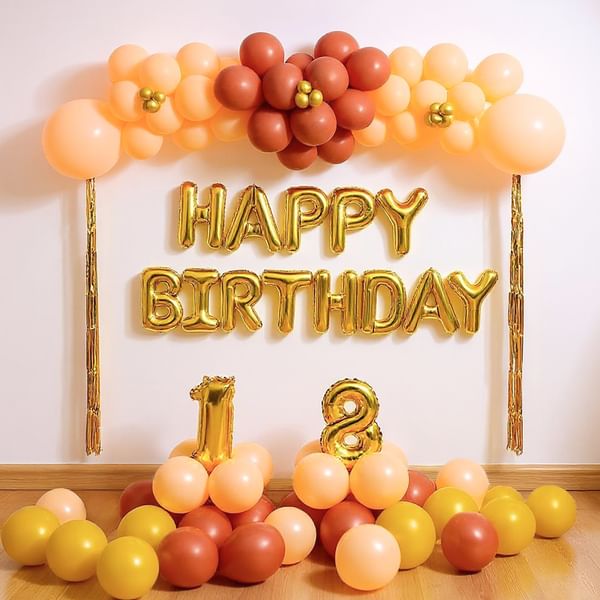 Personalized Glamorous Golden Birthday Balloons Decor