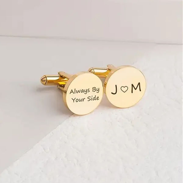 Personalized Gold And Silver Engraved Cufflinks
