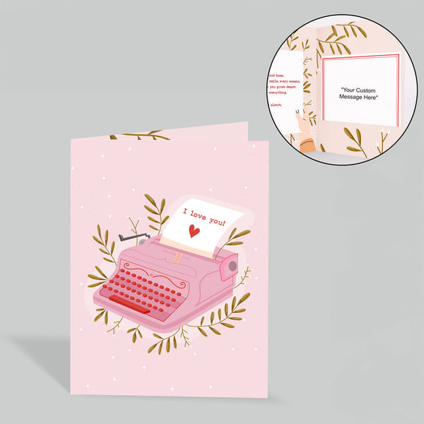 Personalized Gold-Embossed Valentine's Day Greeting Card