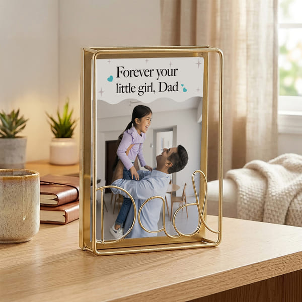 Personalized Gold Finish Photo Frame for Dad