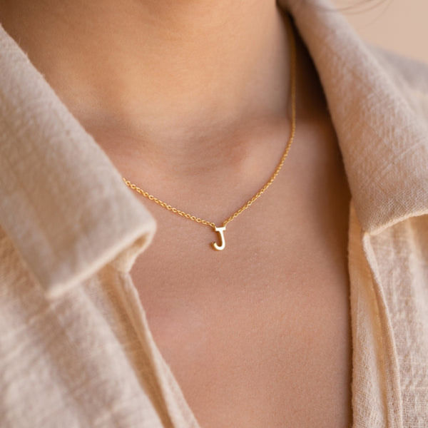 Personalized Gold Initial Pendant Necklace For Women
