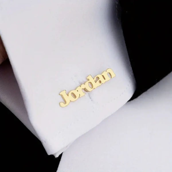 Personalized Gold Name Cufflinks