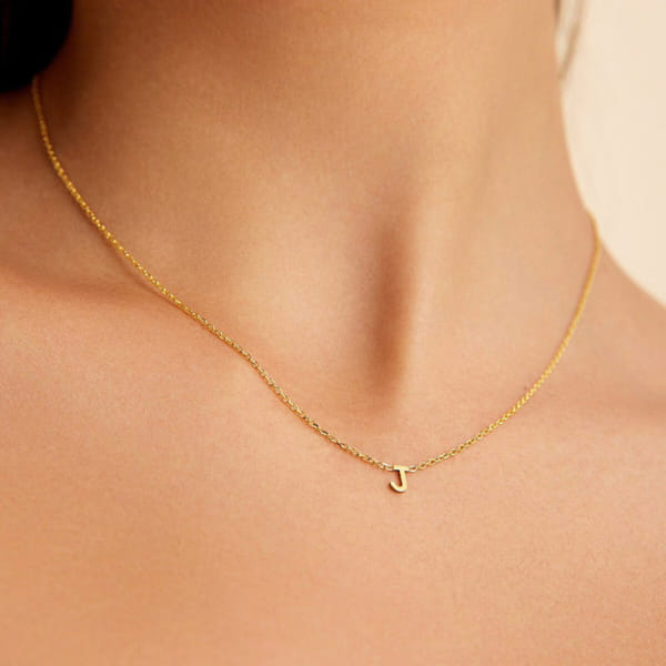 Personalized Gold Tiny Letter Necklace For Women