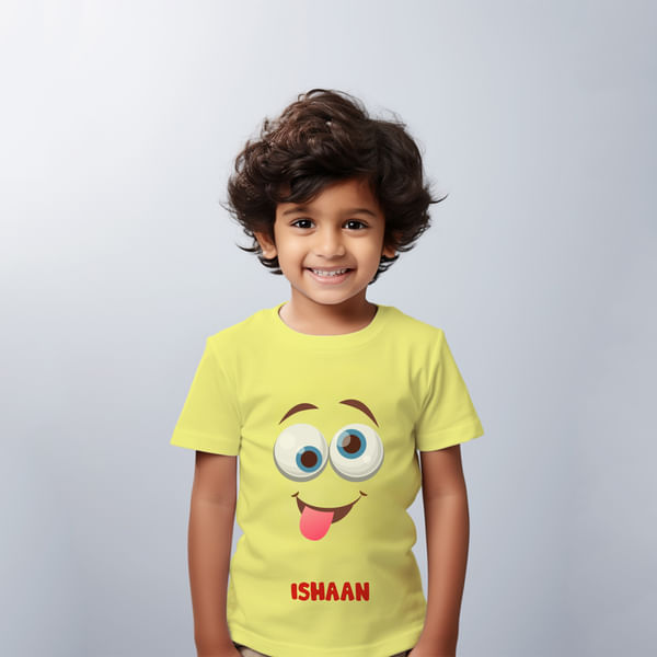 Personalized Goofy Face T-Shirt For Kids
