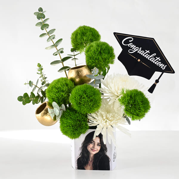 Personalized Graduation Floral Arrangement