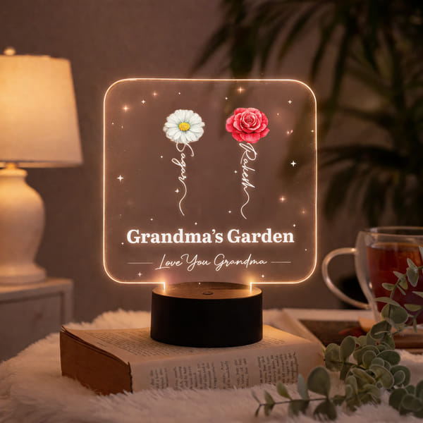 Personalized Grandma's Graden LED Lamp for Mother's Day