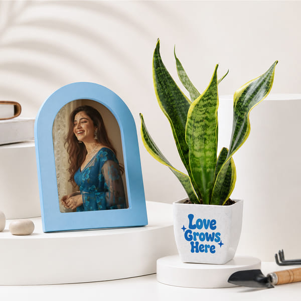 Personalized Growing Love Frame and Plant Set