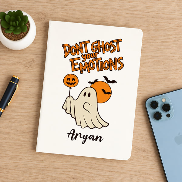 Personalized Halloween Ghost Notebook