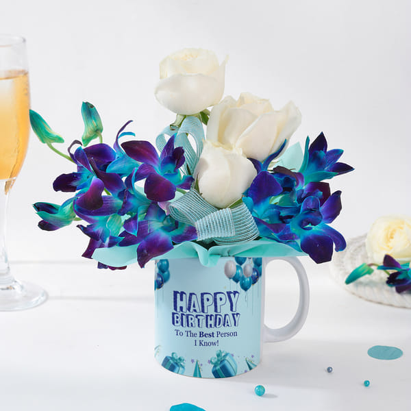 Personalized Happy Birthday Mug Arrangement