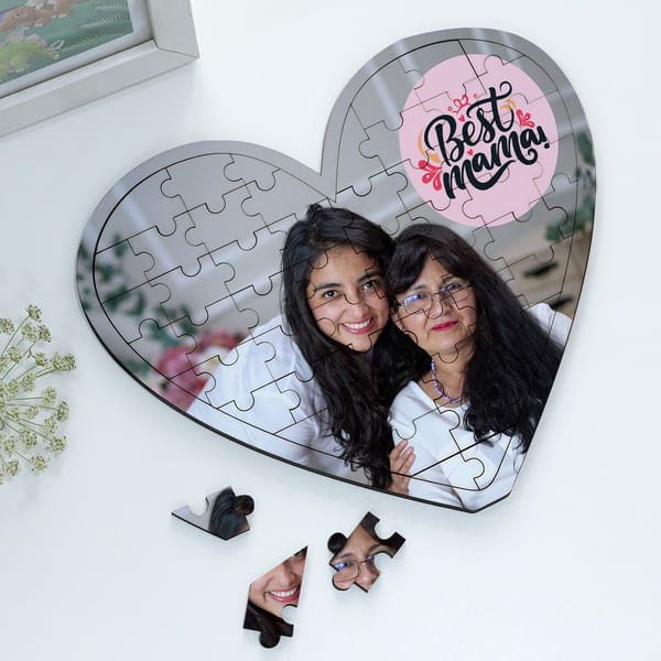 Personalized Heart Shaped Puzzle For Mom