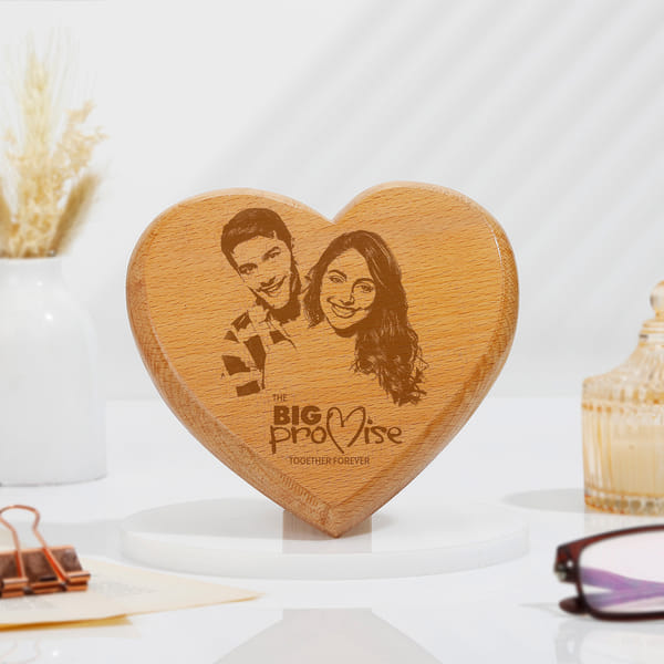 Personalized Heart-shaped Wooden Photo Frame
