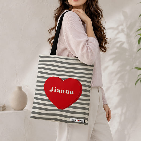 Personalized Heartbeat Tote Bag