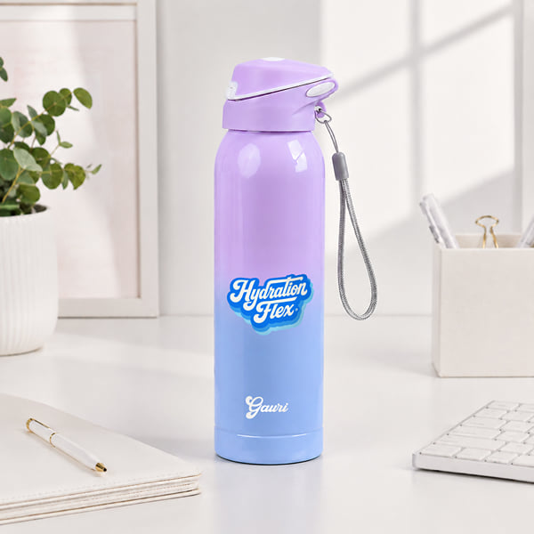 Personalized Hydration Flex Purple Water Bottle