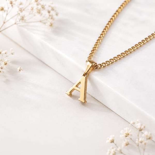 Personalized Initial Gold Necklace for Father's Day