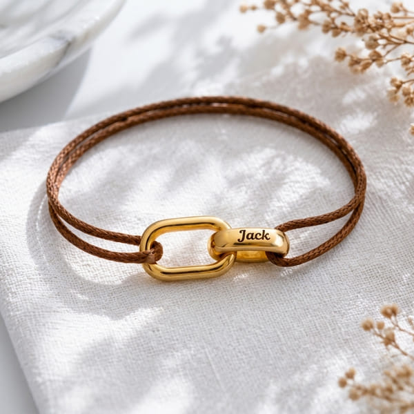 Personalized Interlocking Bracelet for Father's Day