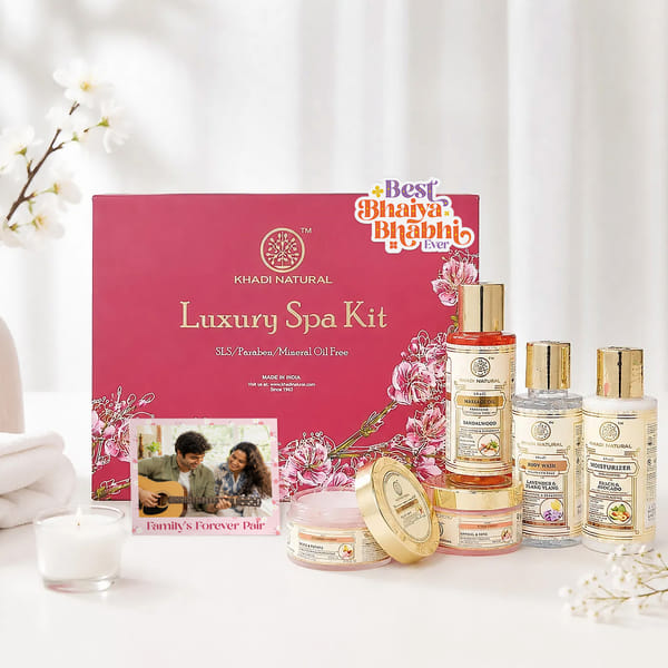 Personalized Khadi Natural Luxury Spa Kit for Rakhi