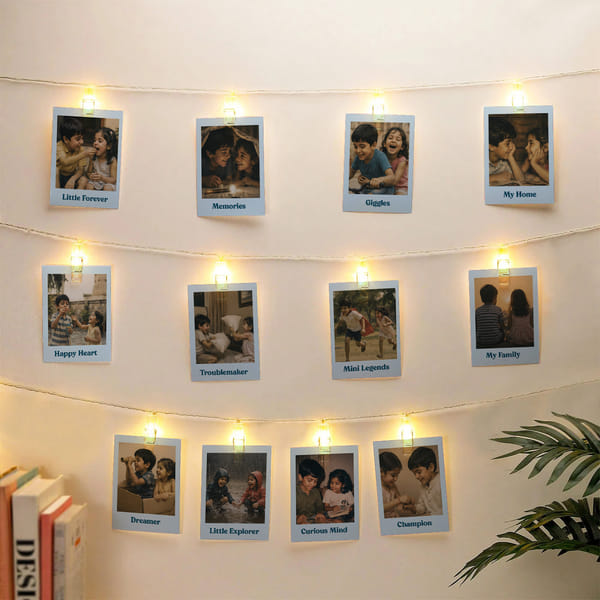 Personalized Kid Sibling Memories LED Photo String