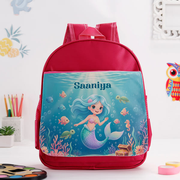 Personalized Kids Mermaid School Bag for Rakhi