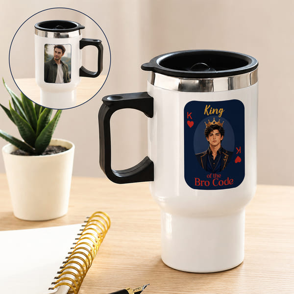 Personalized King of Bro Code White Tumbler