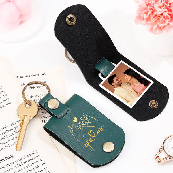 Personalized Leather Photo Keychain