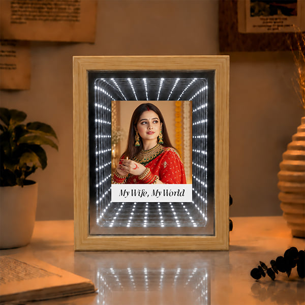 Personalized LED Infinity Photo Frame For Wife