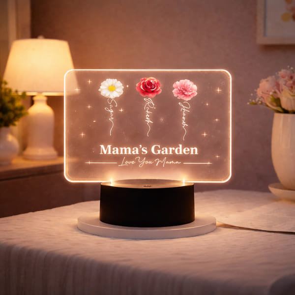 Personalized LED Mumma's Garden Lamp