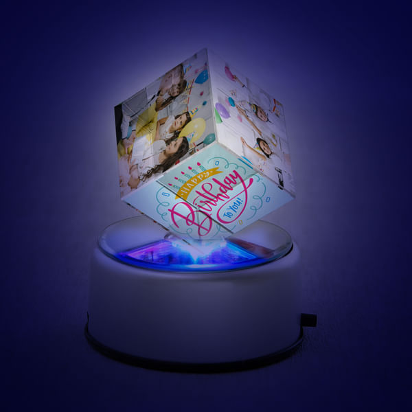 Personalized LED Rotating Crystal for Birthday