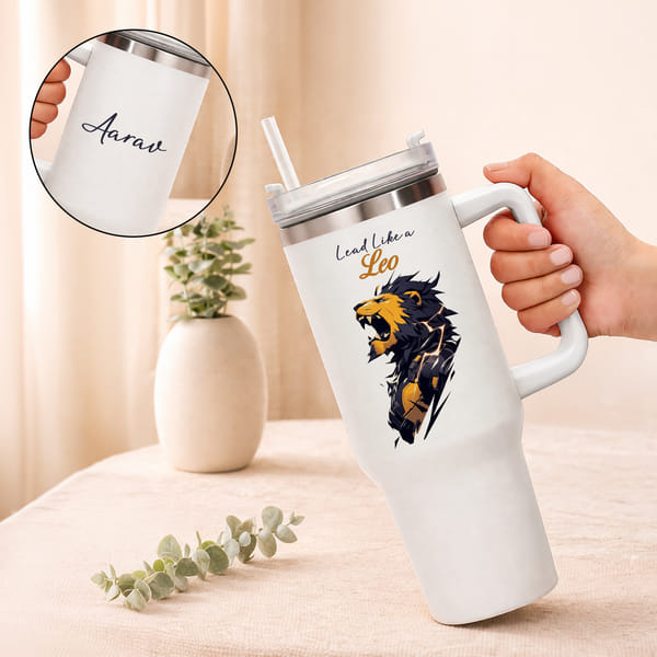 Personalized Leo Stainless Steel Tumbler