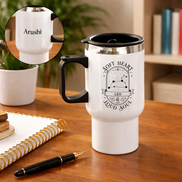 Personalized Leo Zodiac Travel Mug