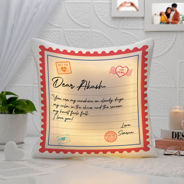 Personalized Letter Of Love LED Cushion