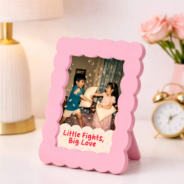 Personalized Little Fights Rakhi Scallop Edged Photo Frame