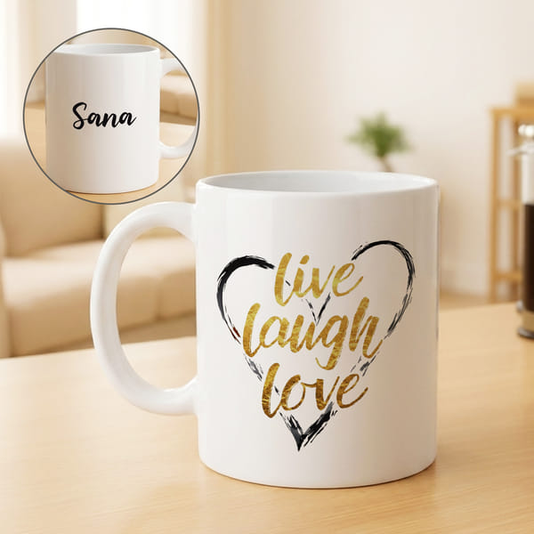 Personalized Live Laugh Love Mug