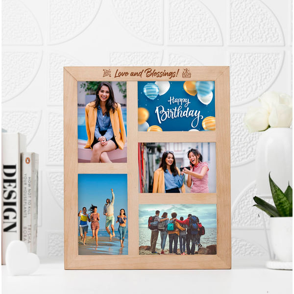 Personalized Love And Blessings Collage Photo Frame For Birthday