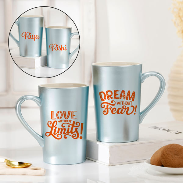 Personalized Love And Dream Tall Mug For Couple - Set Of 2