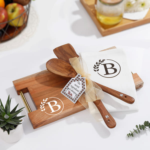 Personalized Love For Cooking Wooden Kitchenware Set
