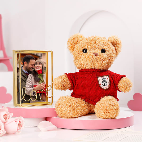 Personalized Love Frame & Teddy Valentine's Day