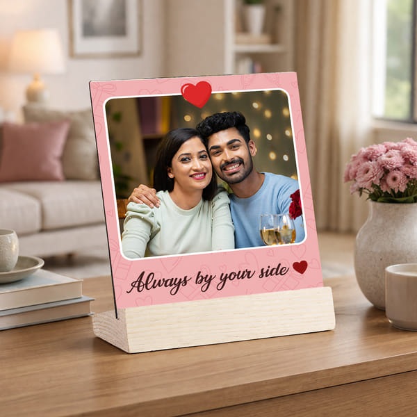 Personalized Love Photo Frame with Wooden Stand