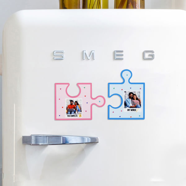 Personalized Love Puzzle Fridge Magnet - Set Of 2